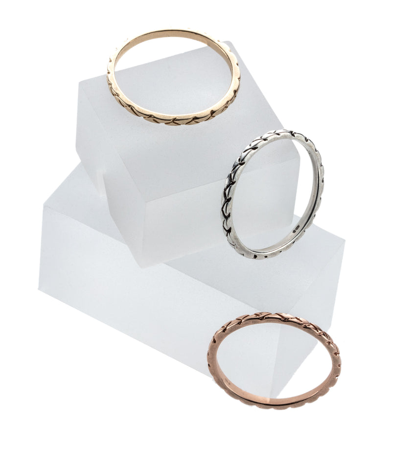 Snake Textured Stacking Rings