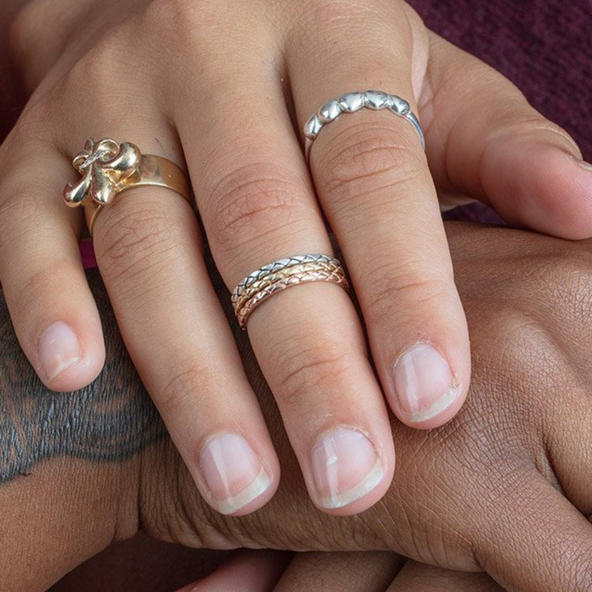 Snake Textured Stacking Rings