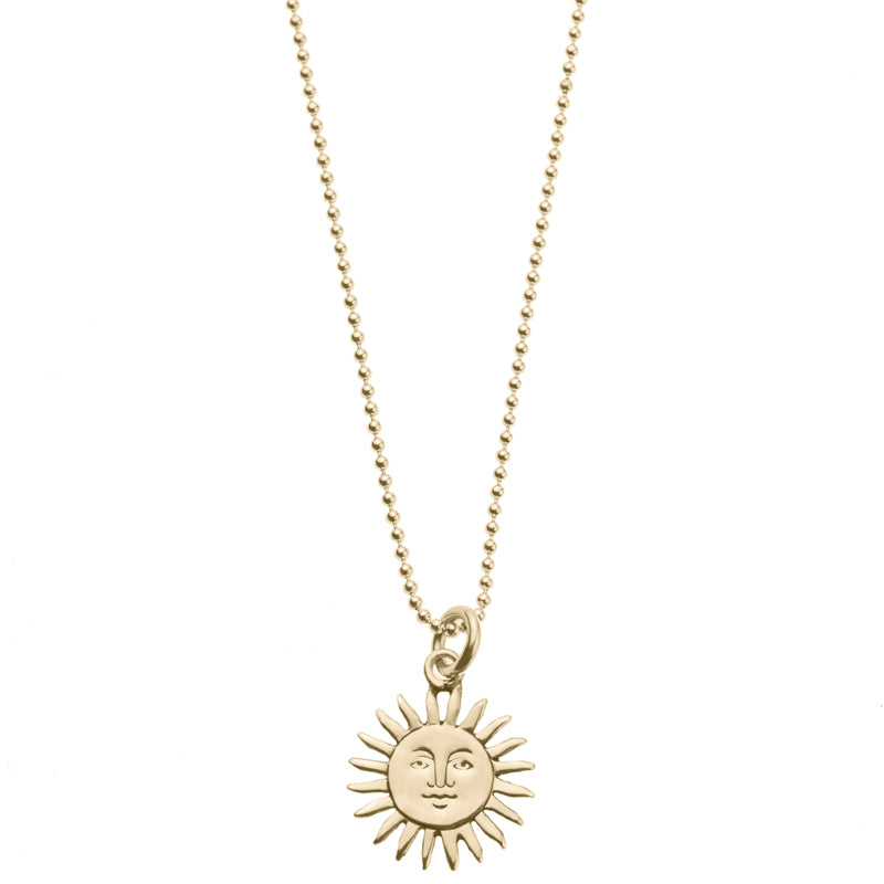 Sun Charm Pendant in Sterling Silver or 14K Gold - Recycled Jewelry ...