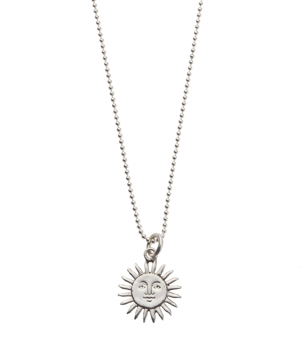 Sun Charm Pendant in Sterling Silver or 14K Gold - Recycled Jewelry ...