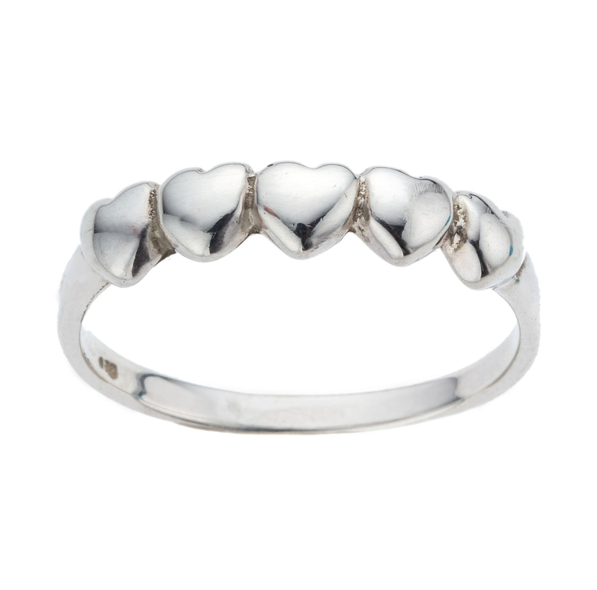 Multi Heart Band Ring in Sterling Silver or 14K Gold - Recycled Jewelry ...