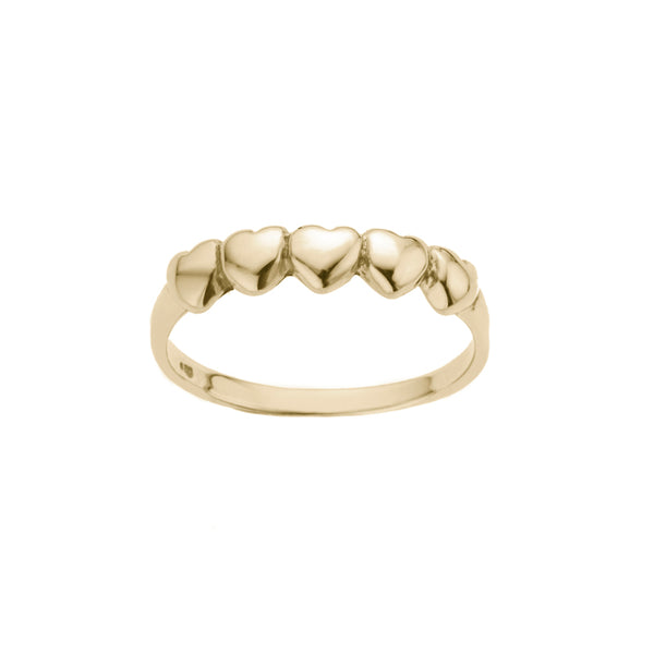 Multi Heart Band Ring in Sterling Silver or 14K Gold - Recycled Jewelry ...