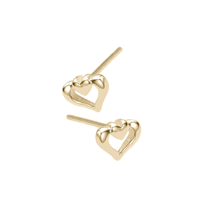 Double Heart Studs<Ready To Ship>