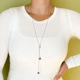 Floating Pearl Lariat Necklace